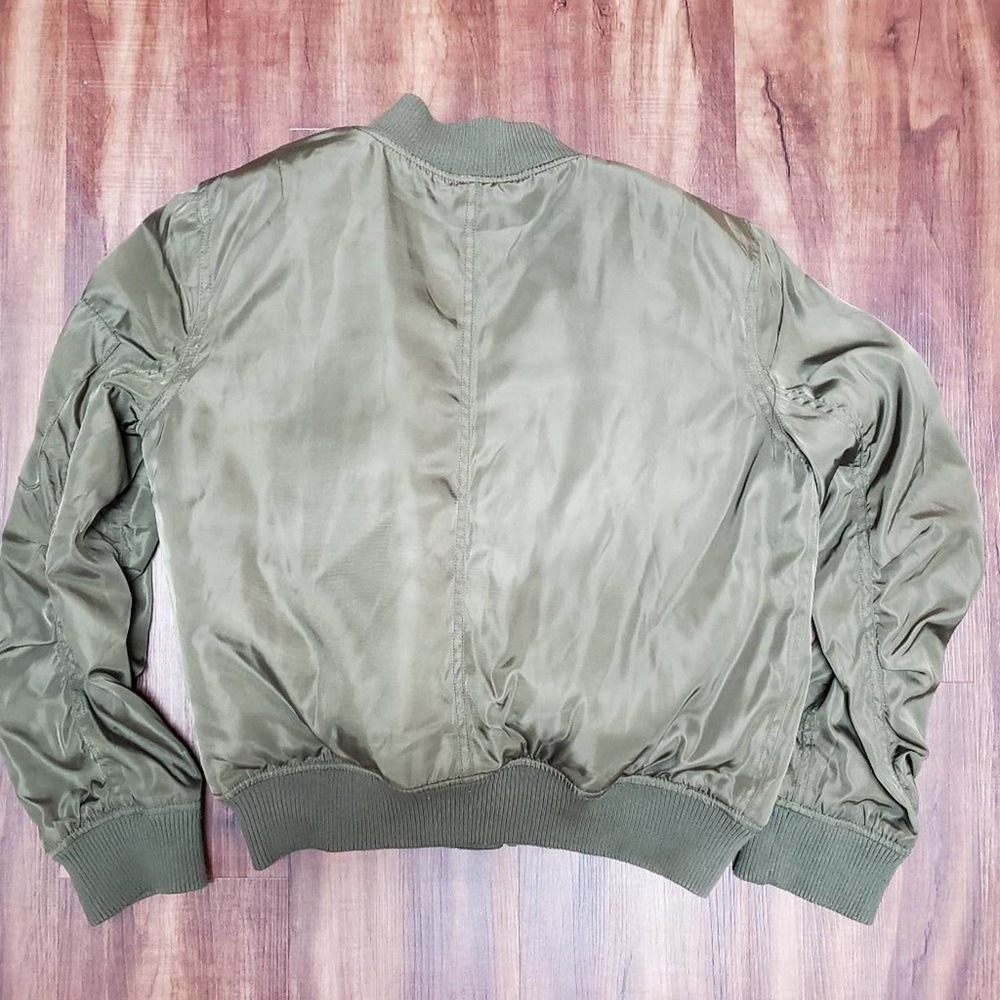 Love Tree Brand  Women's Jr Olive Green Bomber Jacket  Large - Picture 3 of 9